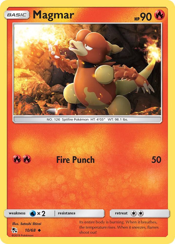 Magmar 10/68 Uncommon Hidden Fates Pokémon card