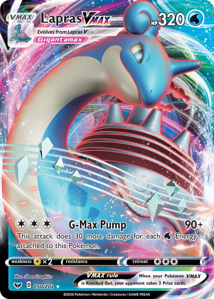 Lapras VMAX - 050/202 Ultra Rare SWSH01: Sword & Shield Base Set