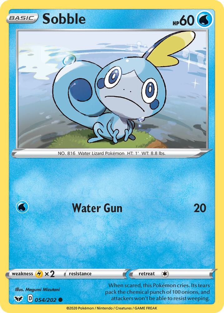 Sobble (054) 054/202 Common Sword & Shield Base Set Pokémon card