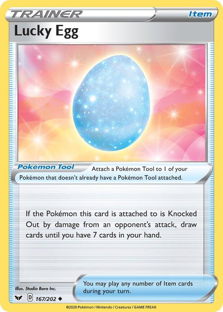 Lucky Egg 167/202 Uncommon Sword & Shield Base Set Pokémon card
