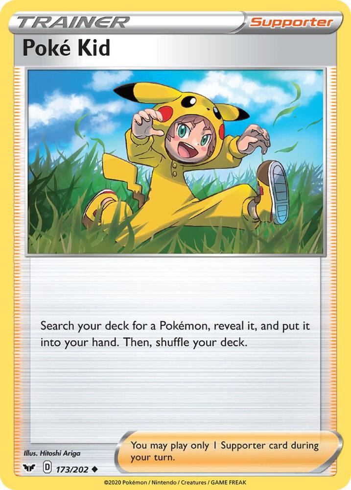 Poke Kid 173/202 Uncommon Sword & Shield Base Set Pokémon card