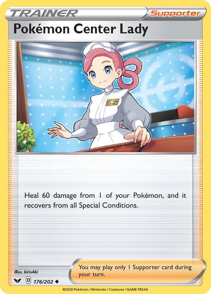 Pokemon Center Lady - 176/202 Uncommon SWSH01: Sword & Shield Base Set