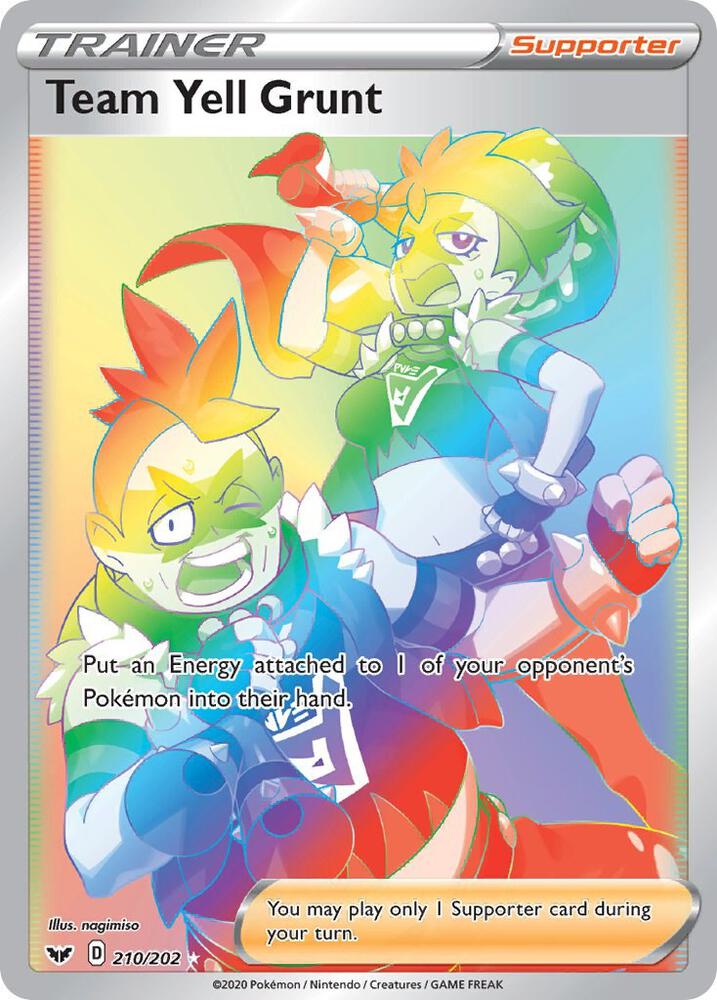 Team Yell Grunt (Secret) - 210/202 Secret Rare SWSH01: Sword & Shield Base Set