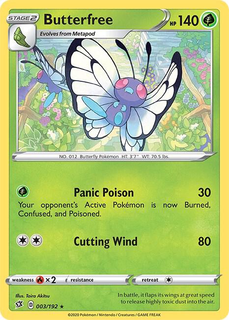 Butterfree 003/192 Rare Rebel Clash Pokémon card