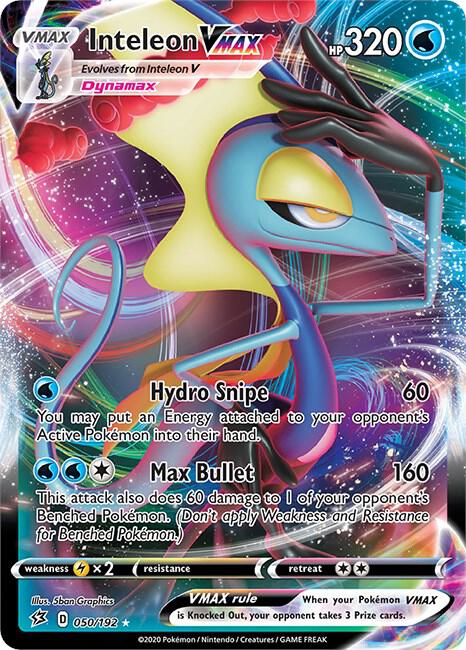 Inteleon VMAX 050/192 Ultra Rare Rebel Clash Pokémon card