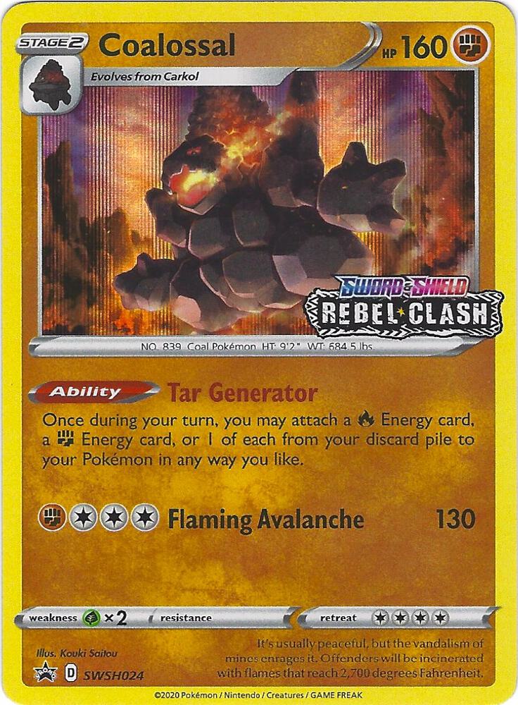 Coalossal - SWSH024 (Prerelease) - SWSH024 Promo SWSH: Sword & Shield Promo Cards