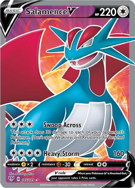 Salamence V (Full Art) - 185/189 Ultra Rare SWSH03: Darkness Ablaze