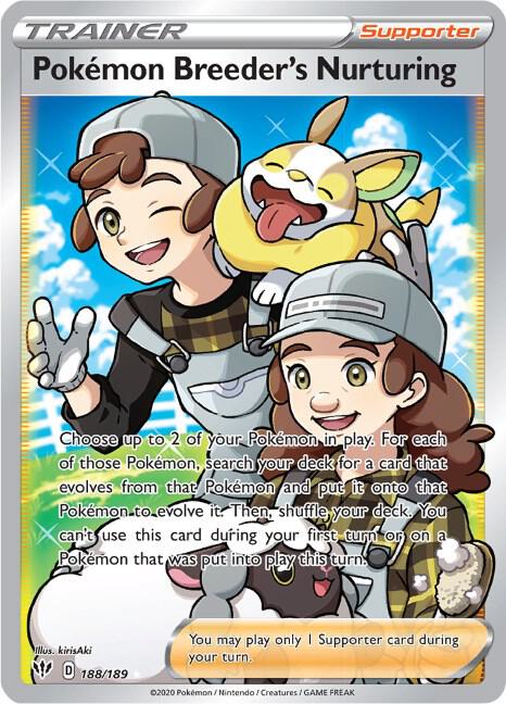 Pokemon Breeder's Nurturing (Full Art) - 188/189 Ultra Rare SWSH03: Darkness Ablaze