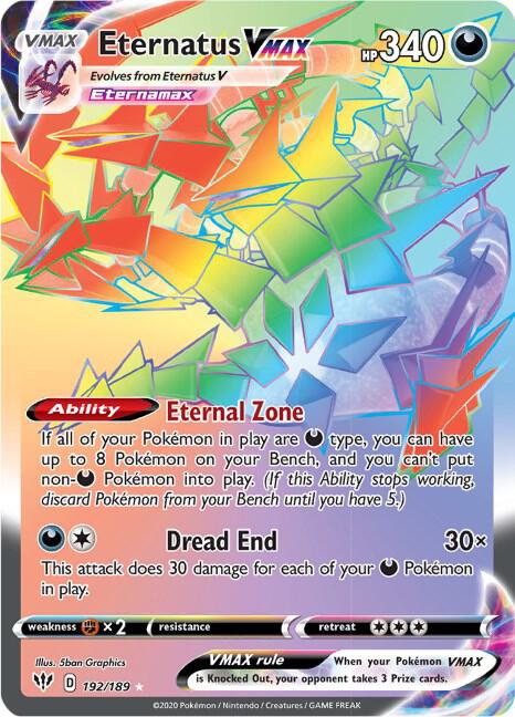 Eternatus VMAX (Secret) - 192/189 Secret Rare SWSH03: Darkness Ablaze