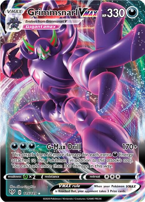 Grimmsnarl VMAX 115/189 Ultra Rare Darkness Ablaze Pokémon card