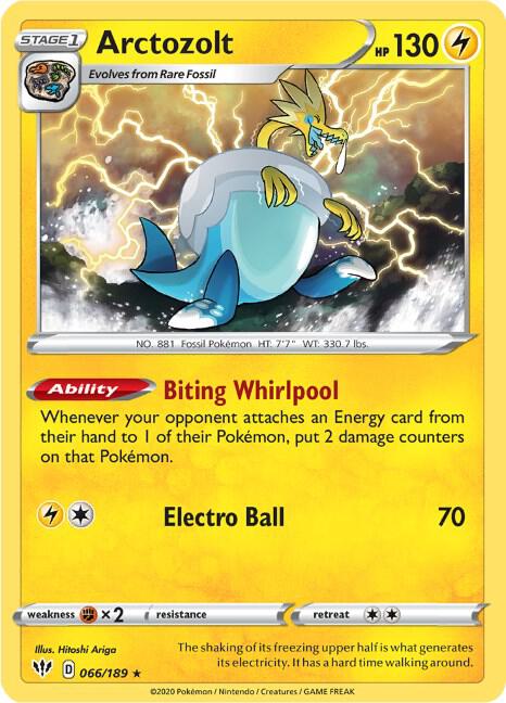 Arctozolt 066/189 Holo Rare Darkness Ablaze Pokémon card