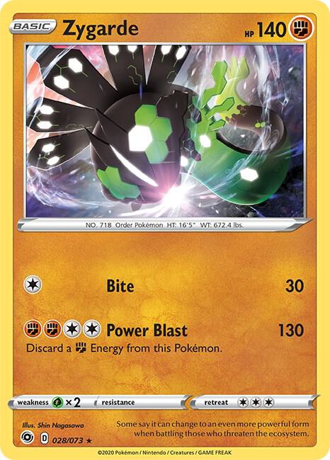 Zygarde 28/73 Holo Rare Champion's Path Pokémon card