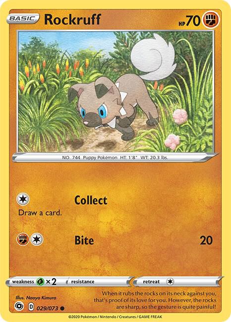 Rockruff 29/73 Common Champion's Path Pokémon card