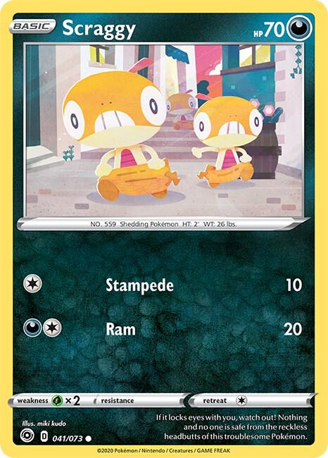 Scraggy 41/73 Common Champion's Path Pokémon card
