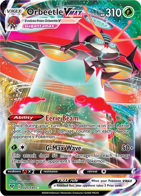 Orbeetle VMAX 021/185 Ultra Rare Vivid Voltage Pokémon card