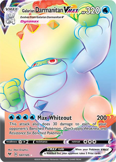 Galarian Darmanitan VMAX (Secret) 187/185 Secret Rare Vivid Voltage Pokémon card