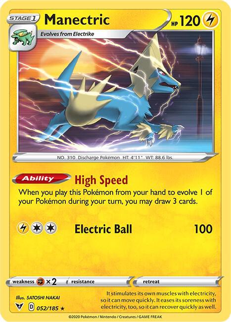 Manectric 052/185 Rare Vivid Voltage Pokémon card