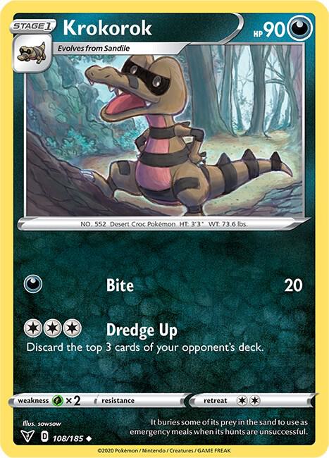 Krokorok 108/185 Uncommon Vivid Voltage Pokémon card
