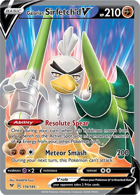 Galarian Sirfetch'd V (Full Art) 174/185 Ultra Rare Vivid Voltage Pokémon card