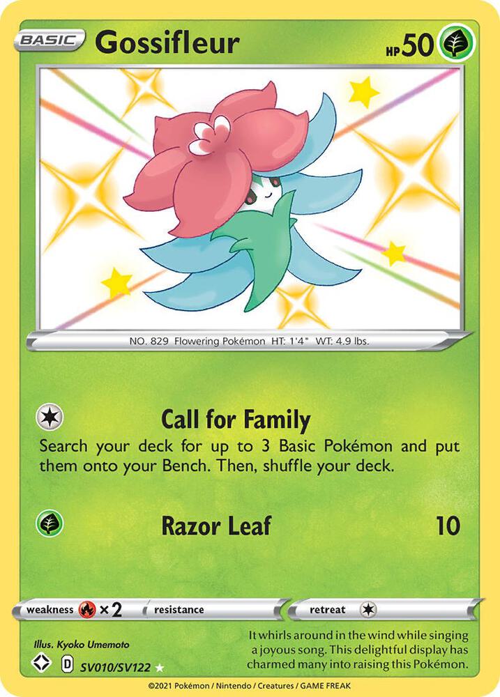 Gossifleur SV010/SV122 Shiny Holo Rare Shiny Vault Pokémon card