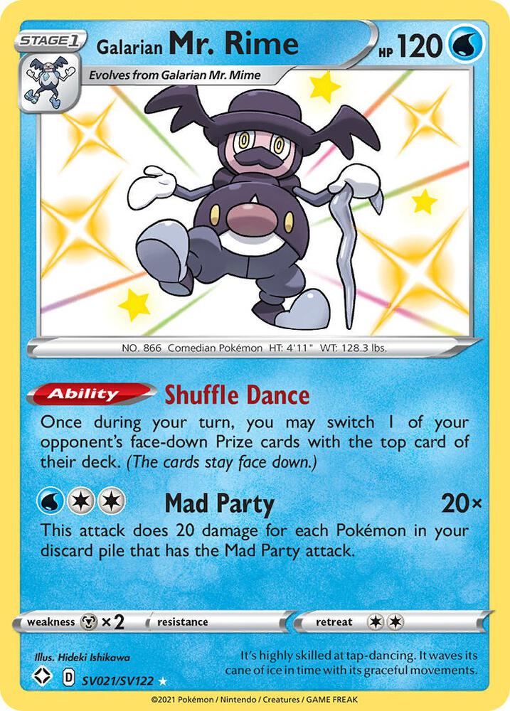 Galarian Mr. Rime SV021/SV122 Shiny Holo Rare Shiny Vault Pokémon card