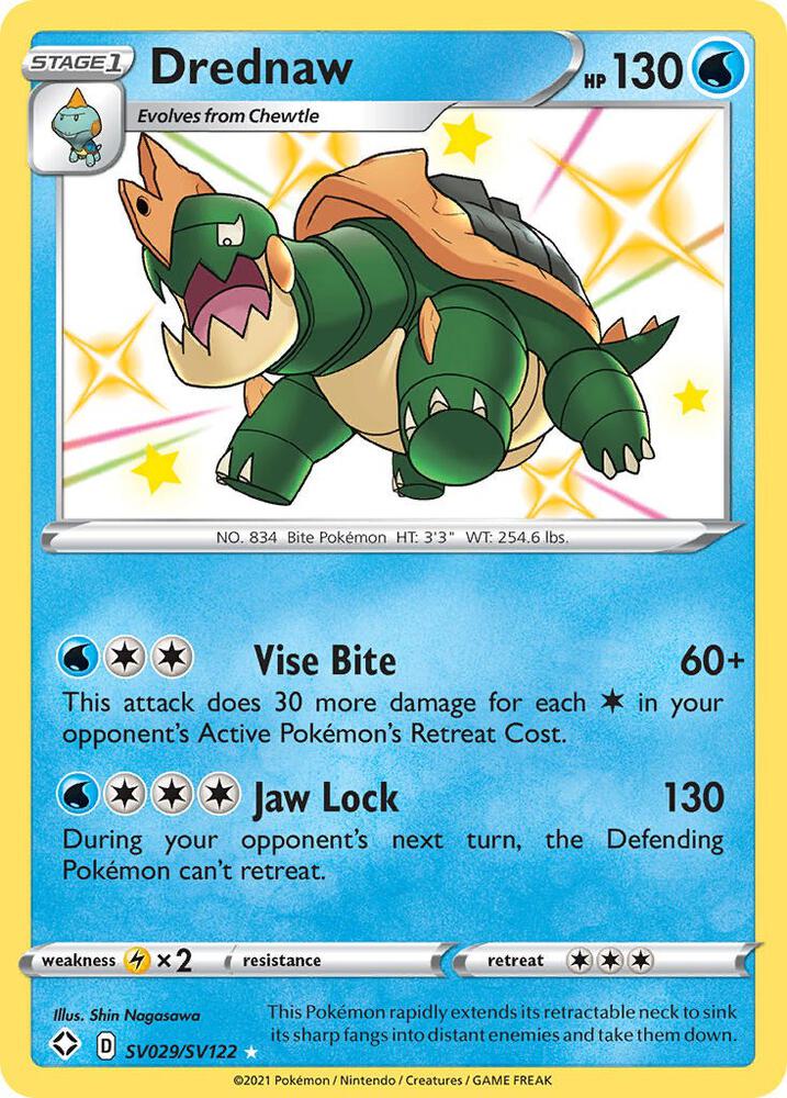 Drednaw - SV029/SV122 Shiny Holo Rare Shining Fates: Shiny Vault