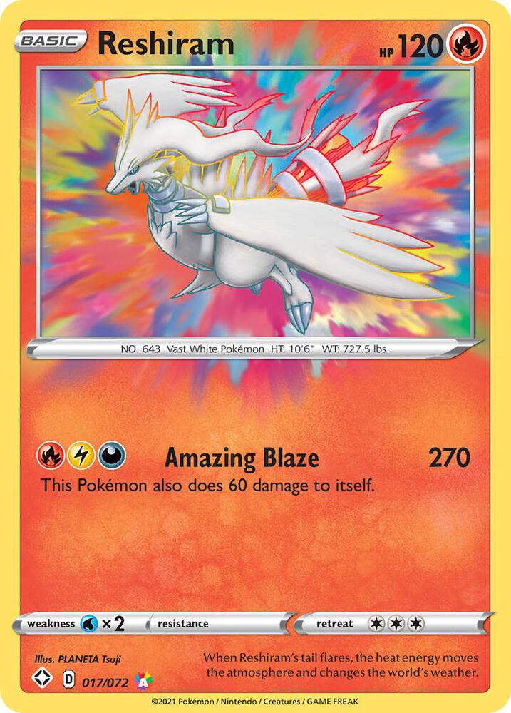 Reshiram 017/072 Amazing Rare Shining Fates Pokémon card