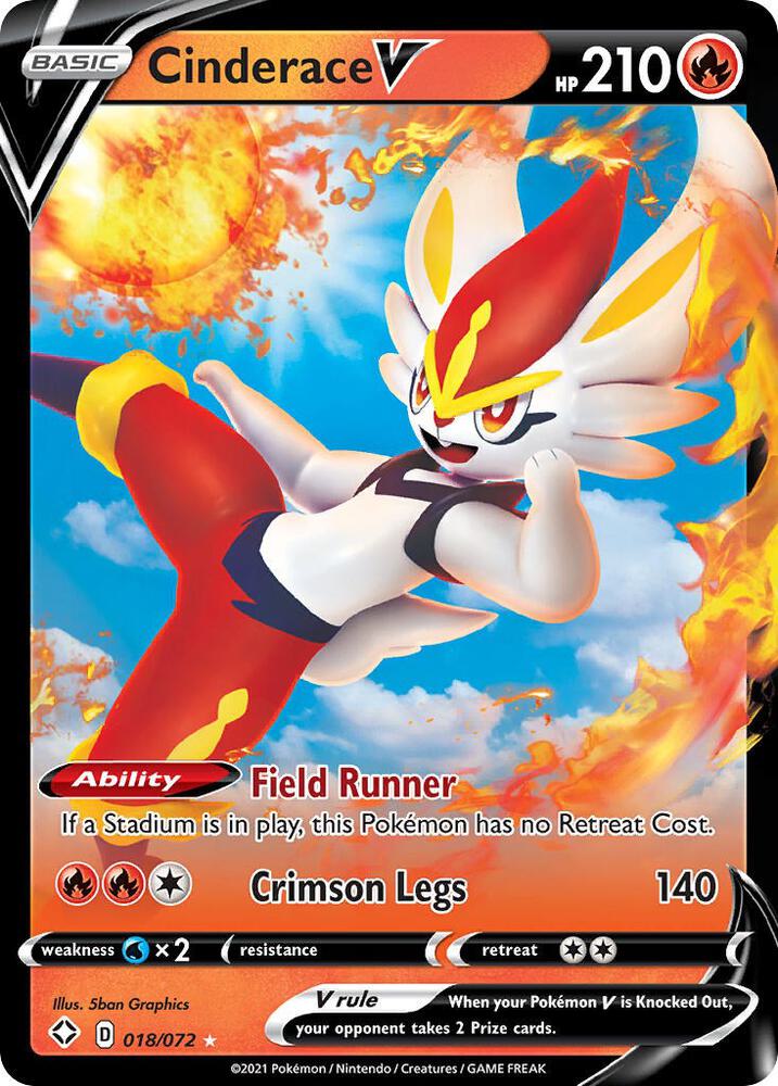 Cinderace V - 018/072 Ultra Rare Shining Fates