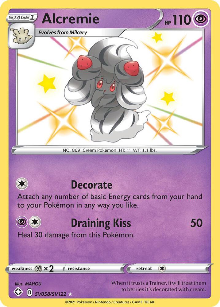 Alcremie - SV058/SV122 Shiny Holo Rare Shining Fates: Shiny Vault