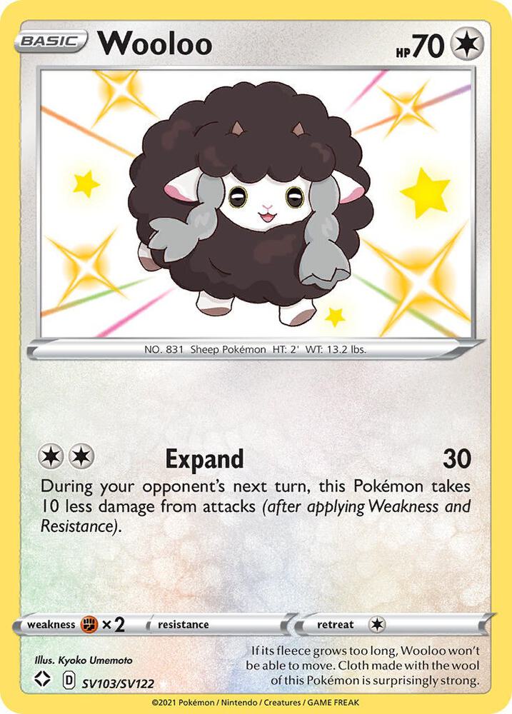Wooloo - SV103/SV122 Shiny Holo Rare Shining Fates: Shiny Vault