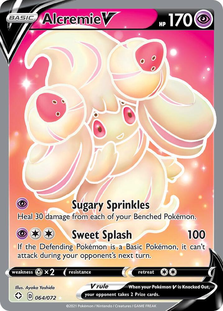 Alcremie V (Full Art) 064/072 Ultra Rare Shining Fates Pokémon card