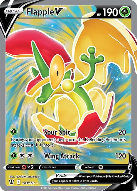 Flapple V (Full Art) 143/163 Ultra Rare Battle Styles Pokémon card