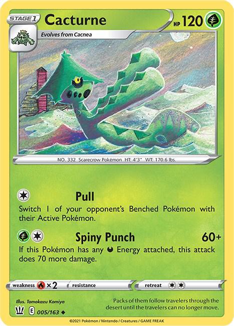 Cacturne 005/163 Uncommon Battle Styles Pokémon card
