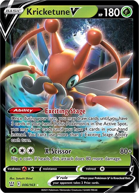 Kricketune V 006/163 Ultra Rare Battle Styles Pokémon card