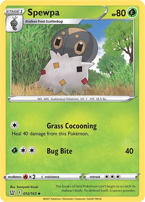 Spewpa 012/163 Uncommon Battle Styles Pokémon card