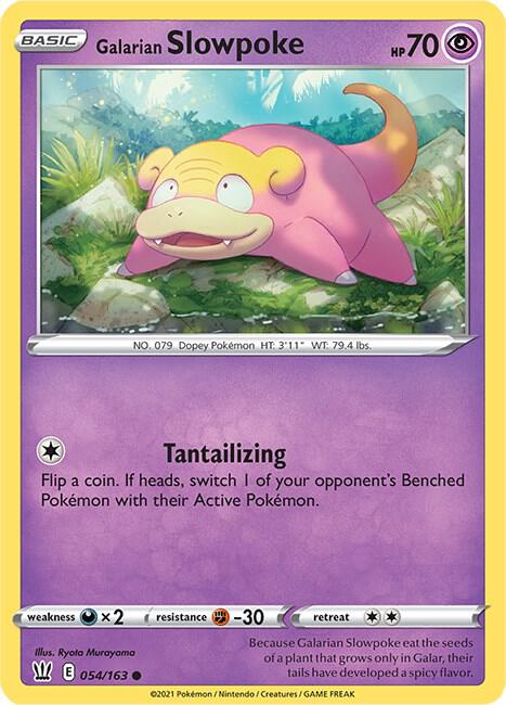 Galarian Slowpoke 054/163 Common Battle Styles Pokémon card