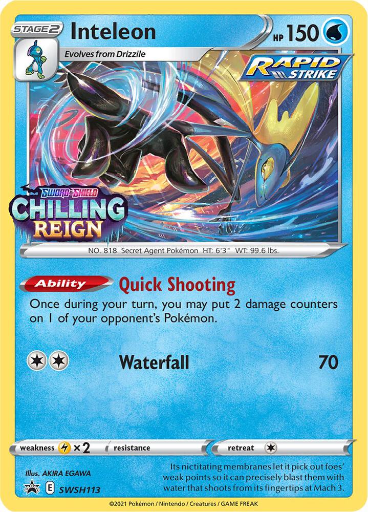 Inteleon - SWSH113 (Prerelease) - SWSH113 Promo SWSH: Sword & Shield Promo Cards