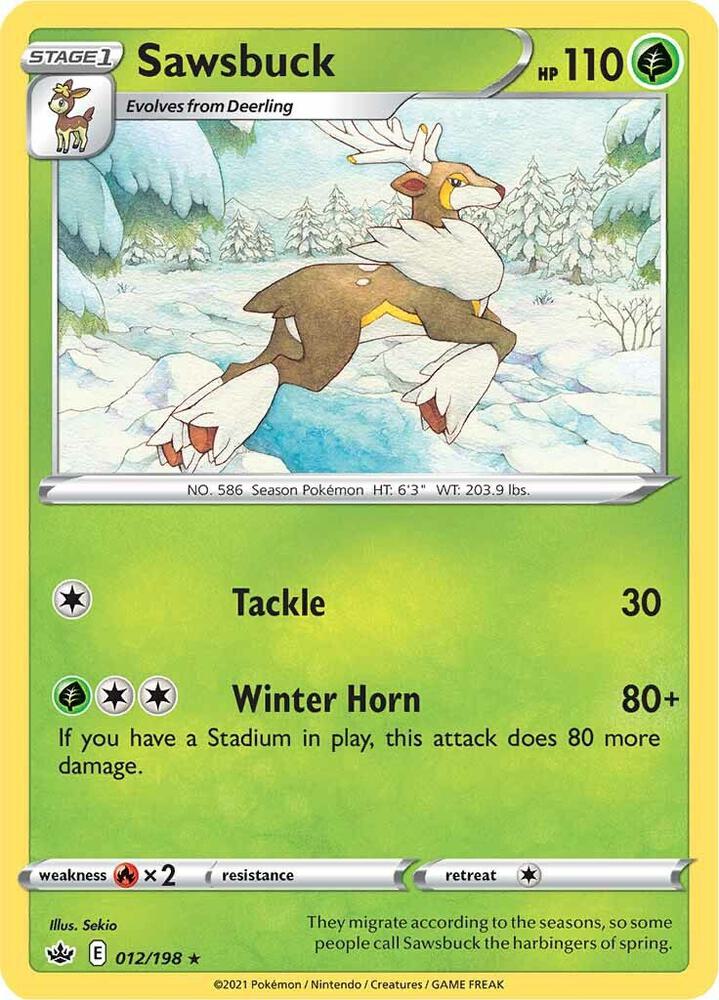 Sawsbuck 012/198 Rare Chilling Reign Pokémon card