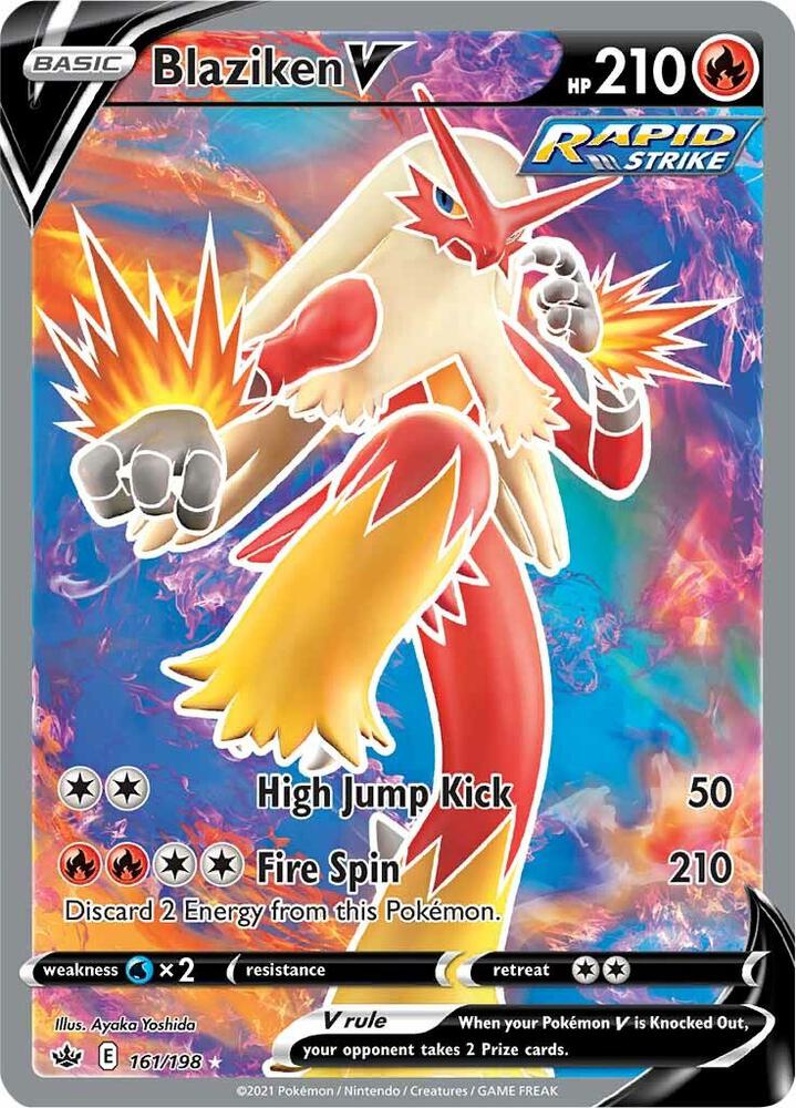Blaziken V (Full Art) 161/198 Ultra Rare Chilling Reign Pokémon card