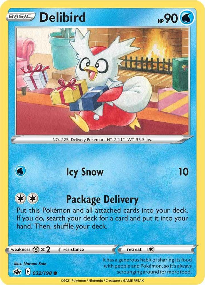 Delibird - 032/198 Common SWSH06: Chilling Reign