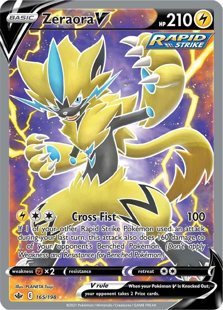 Zeraora V (Full Art) - 165/198 Ultra Rare SWSH06: Chilling Reign