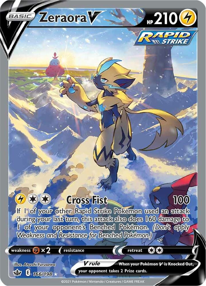 Zeraora V (Alternate Full Art) - 166/198 Ultra Rare SWSH06: Chilling Reign