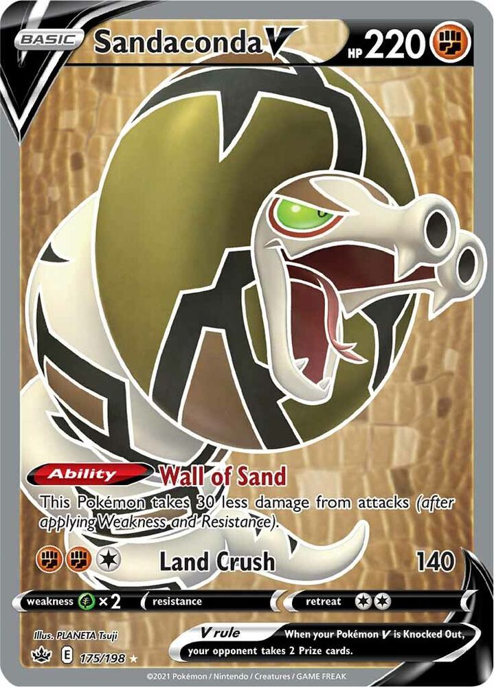 Sandaconda V (Full Art) - 175/198 Ultra Rare SWSH06: Chilling Reign