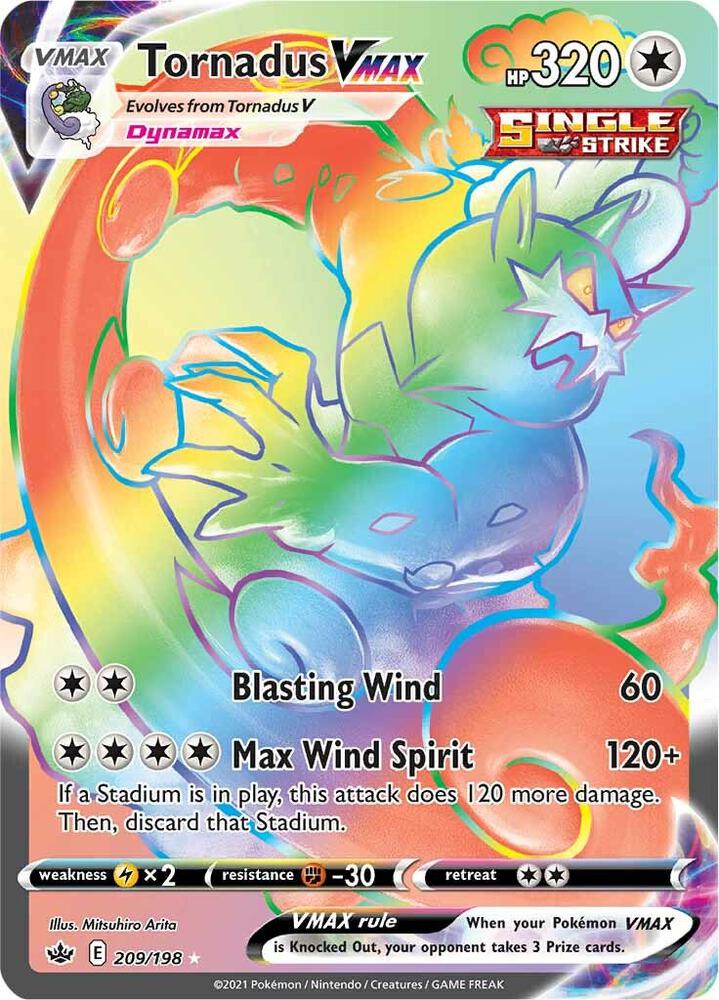 Tornadus VMAX (Secret) - 209/198 Secret Rare SWSH06: Chilling Reign