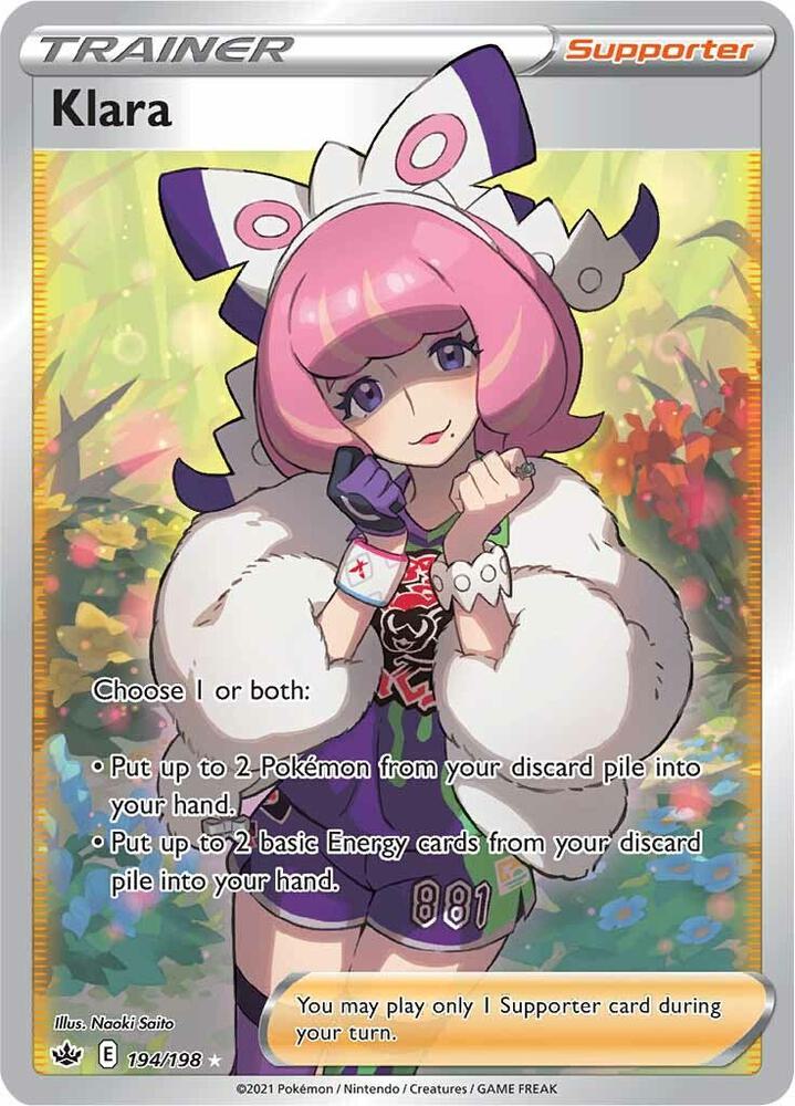 Klara (Full Art) 194/198 Ultra Rare Chilling Reign Pokémon card