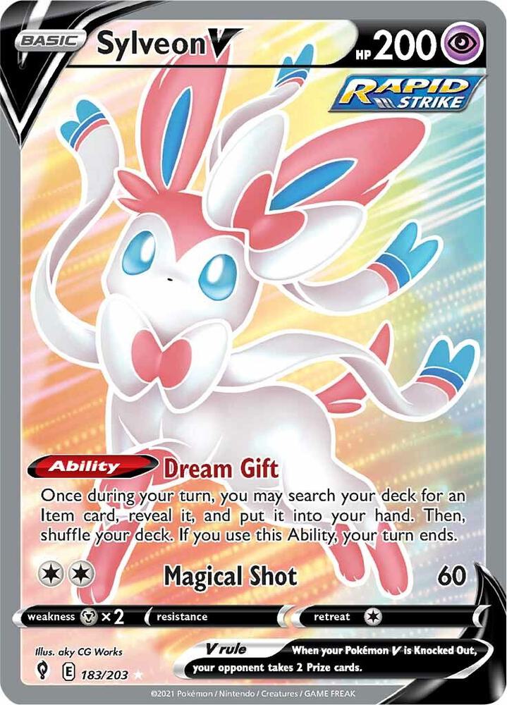 Sylveon V (Full Art) - 183/203 Ultra Rare SWSH07: Evolving Skies