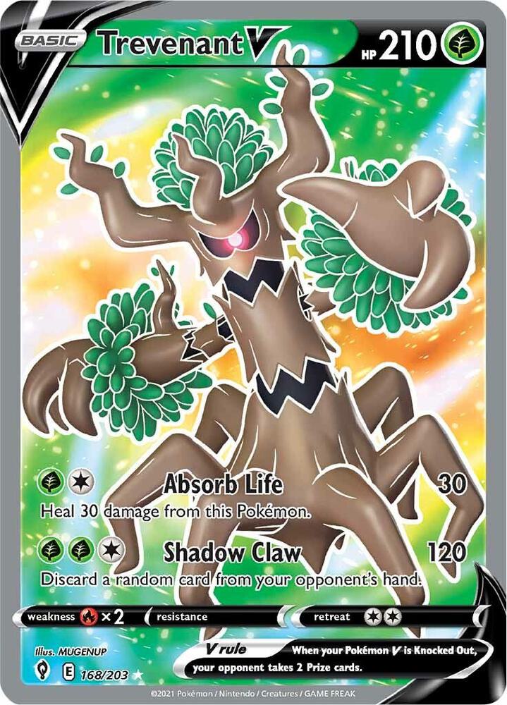 Trevenant V (Full Art) 168/203 Ultra Rare Evolving Skies Pokémon card