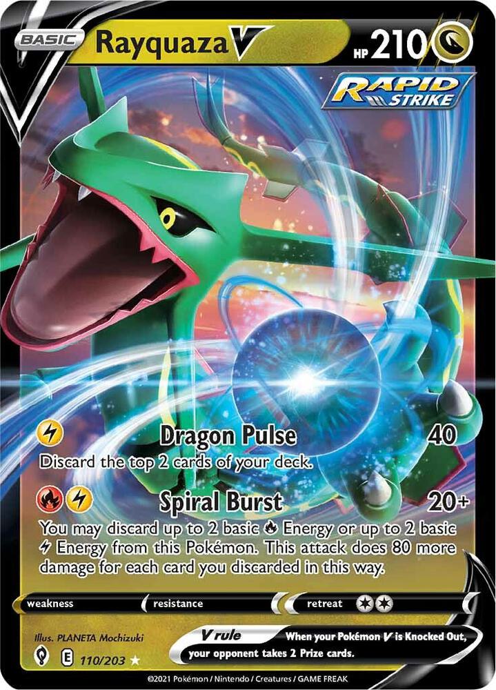 Rayquaza V - 110/203 Ultra Rare SWSH07: Evolving Skies