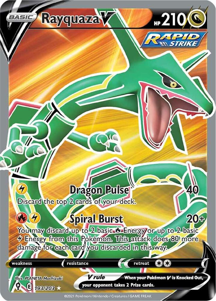 Rayquaza V (Full Art) - 193/203 Ultra Rare SWSH07: Evolving Skies