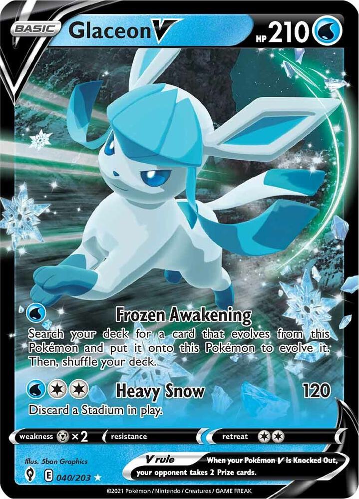 Glaceon V 040/203 Ultra Rare Evolving Skies Pokémon card